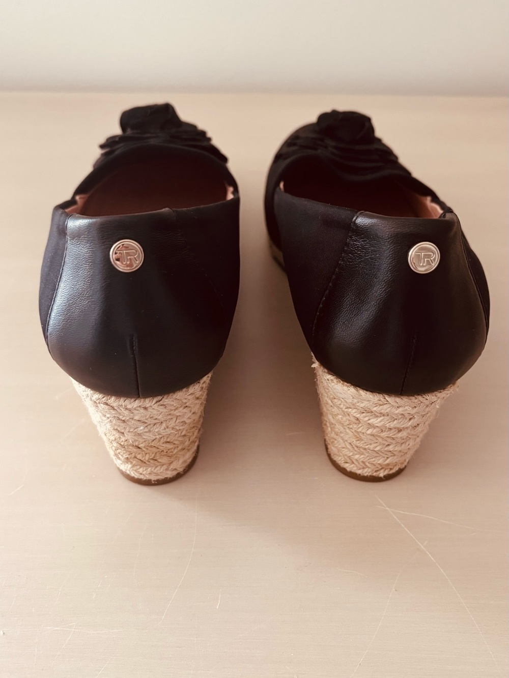 Taryn Rose Black Floral Espadrille Slip-Ons - Picture 5 of 7